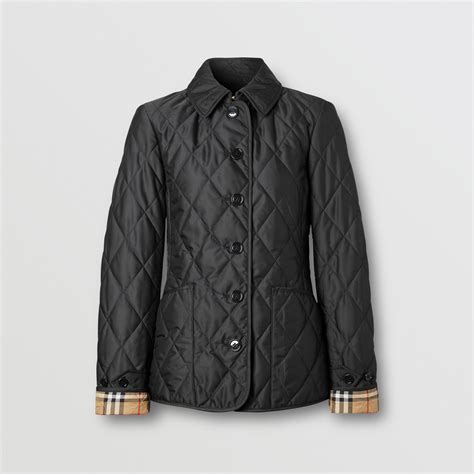 burberry gillington quilted jacket black|burberry thermoregulated quilt jacket.